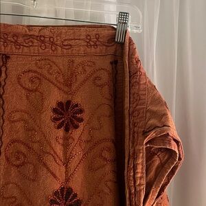 Embroidered Wrap Skirt